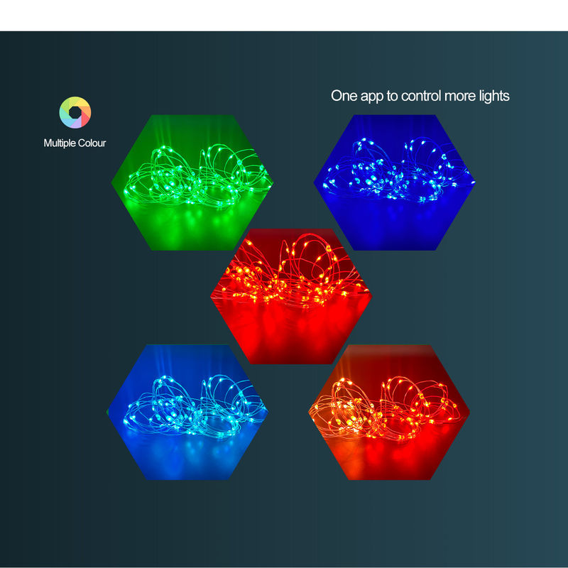 Wasserdichte Synchronisierungs-intelligenter dekorativer Lichter RGB-WIFI SolarKupferdraht APP-Steuerled
