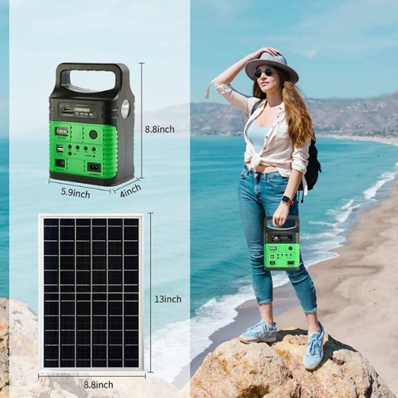 Camping Portable Solar Panel Energy System Kit mit Ladegerät Radio Home Storage