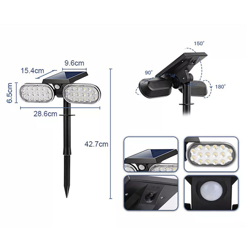 IP65 Wasserdichte Solar Power Garden Lights Stick Rasenpflock Outdoor Pathway Yard LED