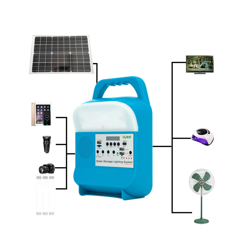 Kampierendes tragbarer Solar-Kit With Panel Charger Light-Radio-Hauptspeicher-Energie-System