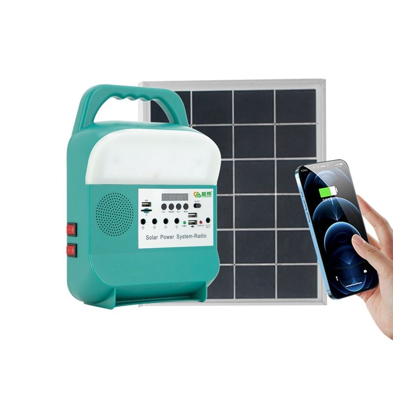 die Solarenergie 9W, die Birnen der Ausrüstungs-LED beleuchtet, ummauern tragbares Stations-Telefon-Ladegerät SRE-689