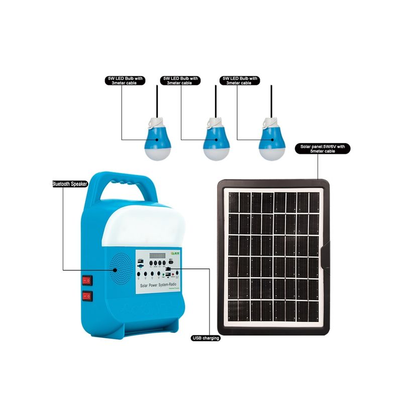 Tragbares Mini Solar Power Kits For-Haus mit Musik-Lautsprechern lockern Solarenergie und Licht 5W 6V auf