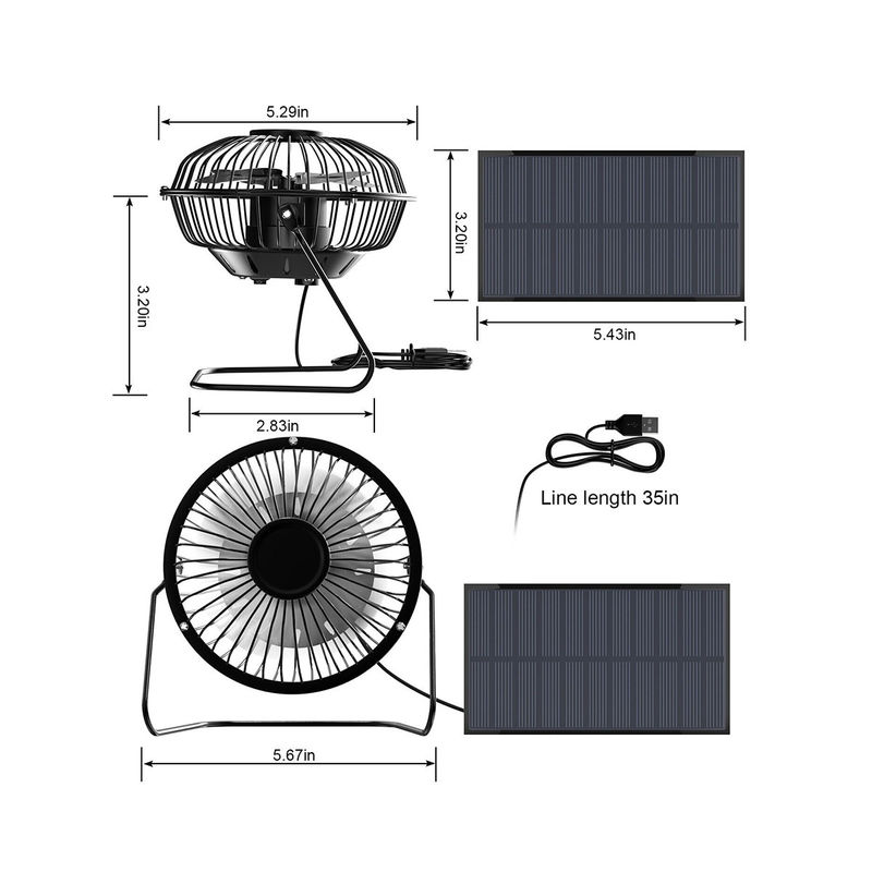 Wieder aufladbare Macht-Sonnenkollektor-Energie-elektrischer Ventilator-Solarlaternen-kampierender Solarhauptventilator führte Licht