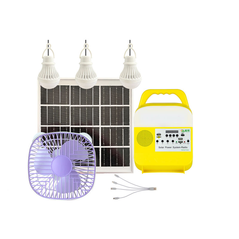 Angetriebenes beleuchtendes Radio-Solarsystem Kit For Home Use Mini Portable Solar Charging Stations mit Fan