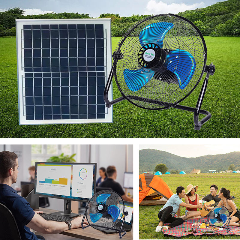 verlegen Solarhauptfan des beleuchtungssystem-15W mit 12 Geschwindigkeit 12 Zoll wieder aufladbares mit Platte