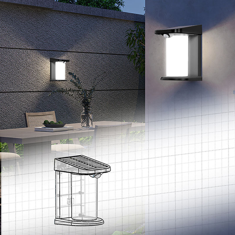 Solarwandlicht CRI 80 6000K-6500K Neutral Weiß -5-50°C Dekorativer Bewegungssensor Aktionslicht Solarwandlicht