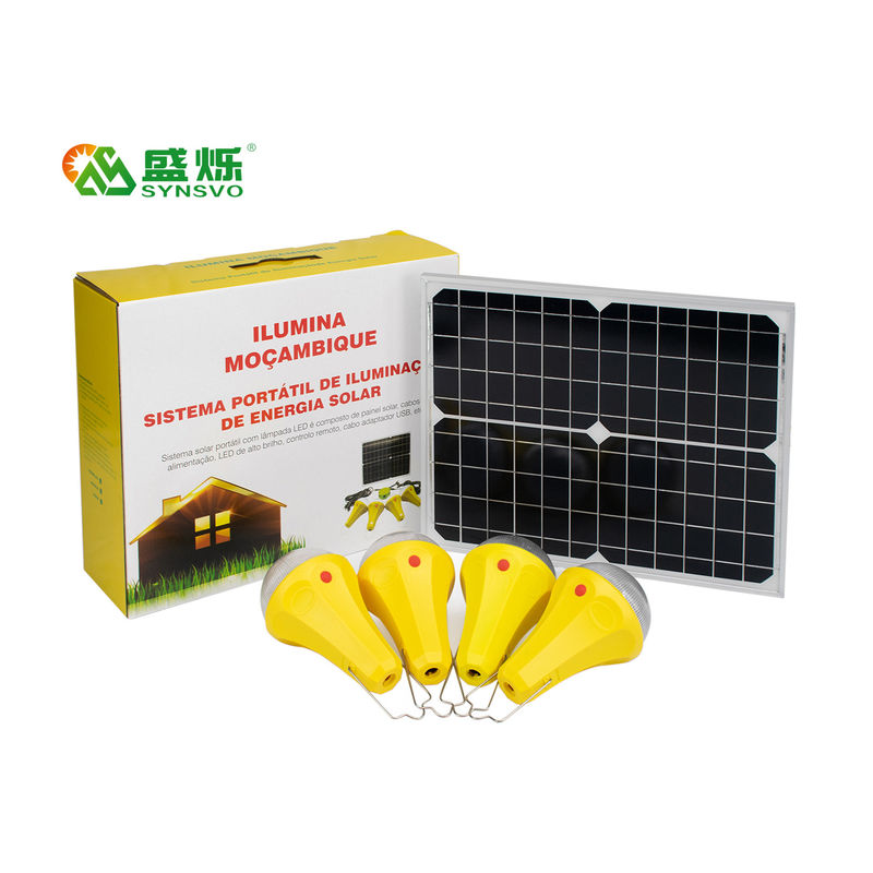 Lithium-Einbabatterie Solarlicht-Kits mit 6W*4pcs Glühbirne Arbeitszeit 10h