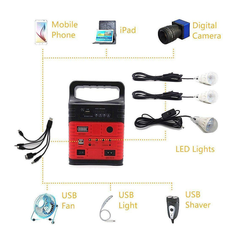 8000 mAh tragbare Solarstromgenerator-Kit Blaue Solaranlagen mit 10w 6v-Solarpanel