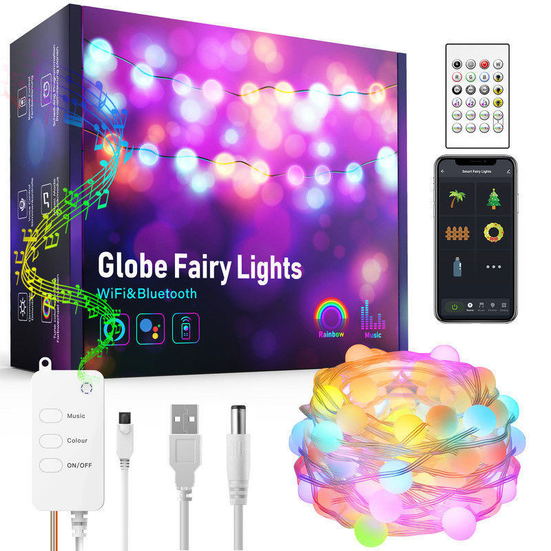 Dekorative bunte Solarlichter Bluetooths WiFi der Licht-5m Kugel-10m