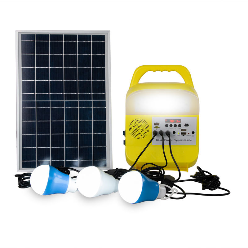 Solarbeleuchtungssystem-Sonnenkollektor-Ausrüstungen der Plastik-Birnen-9W*3PCS im Freien für Garten-Lichter