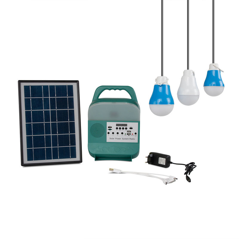 Solarbeleuchtungssystem-Sonnenkollektor-Ausrüstungen der Plastik-Birnen-9W*3PCS im Freien für Garten-Lichter
