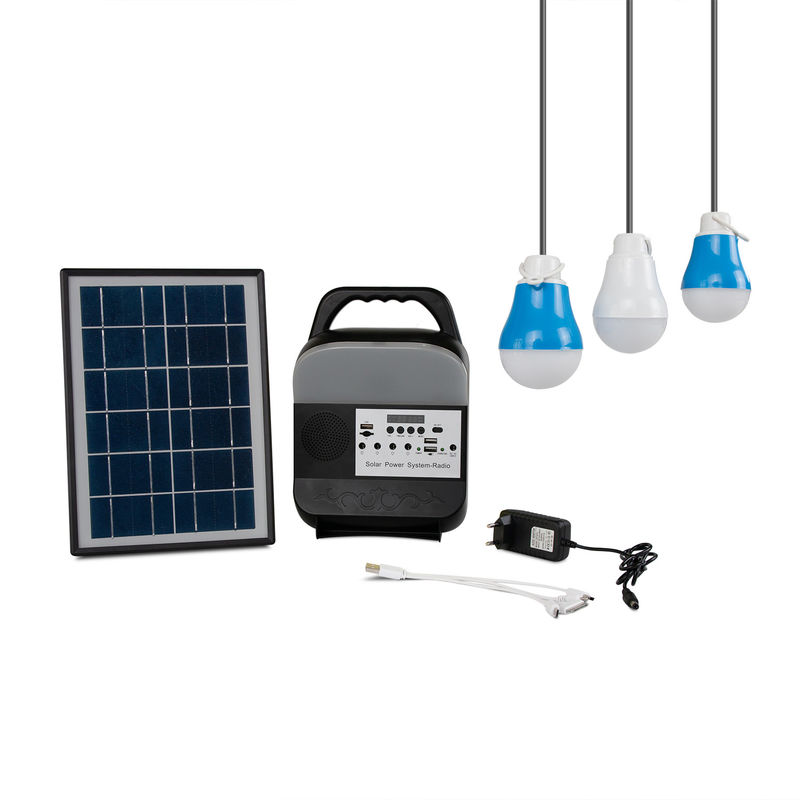 Solarbeleuchtungssystem-Sonnenkollektor-Ausrüstungen der Plastik-Birnen-9W*3PCS im Freien für Garten-Lichter