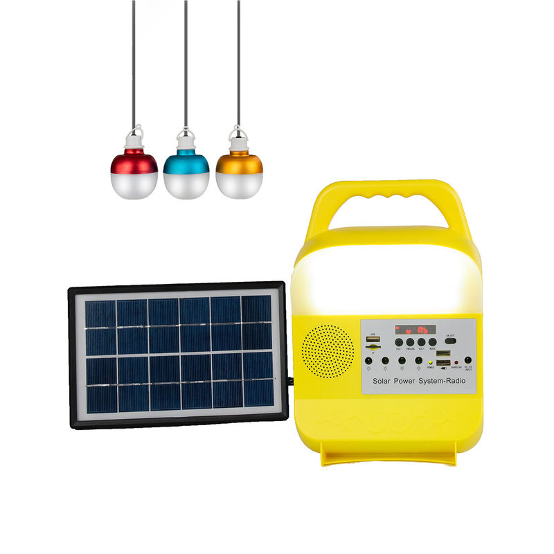 System 4 LED des Sonnenkollektors 12W Birnen-tragbare Solarenergie-Beleuchtungssystem-Ausrüstungen