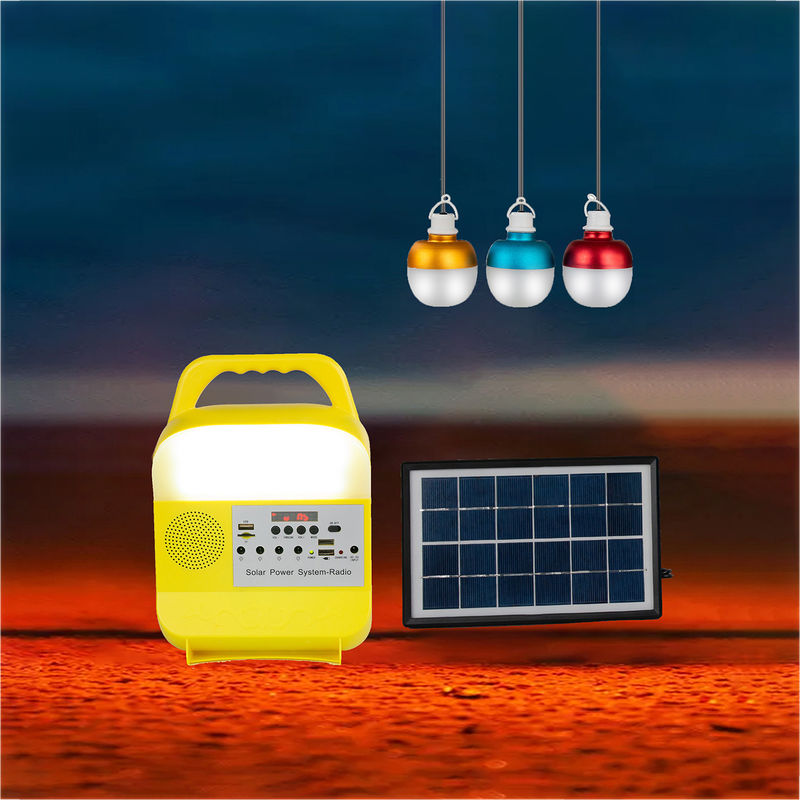 Gemalte Birne Matte Portable Solar Home Lighting-System-5W 3PCS LED mit Sonnenkollektor