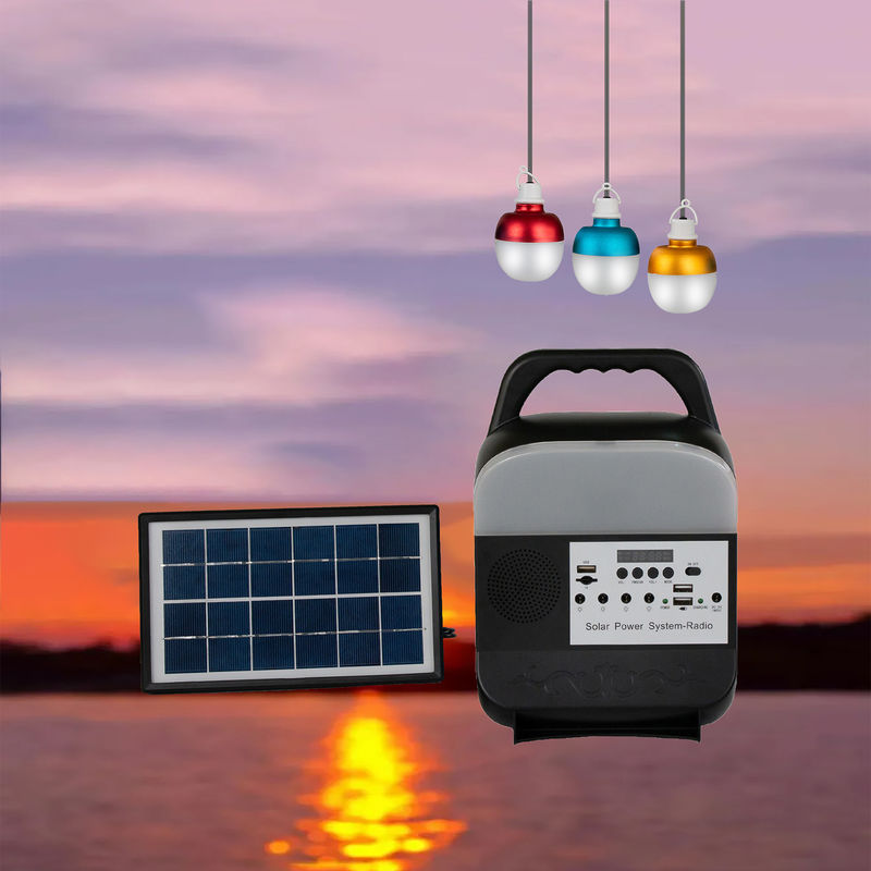 Gemalte Birne Matte Portable Solar Home Lighting-System-5W 3PCS LED mit Sonnenkollektor