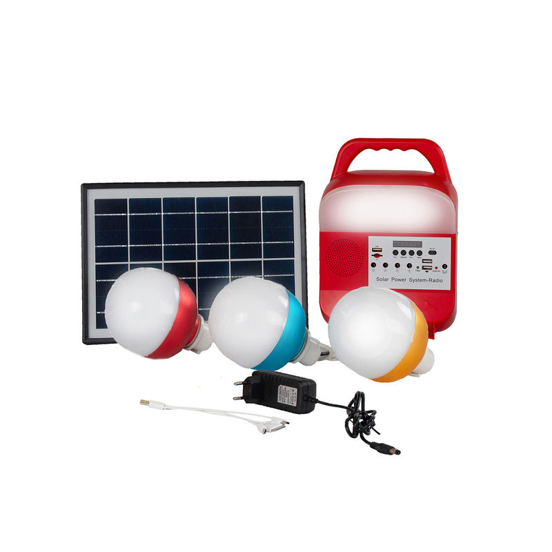 System 4 LED des Sonnenkollektors 12W Birnen-tragbare Solarenergie-Beleuchtungssystem-Ausrüstungen