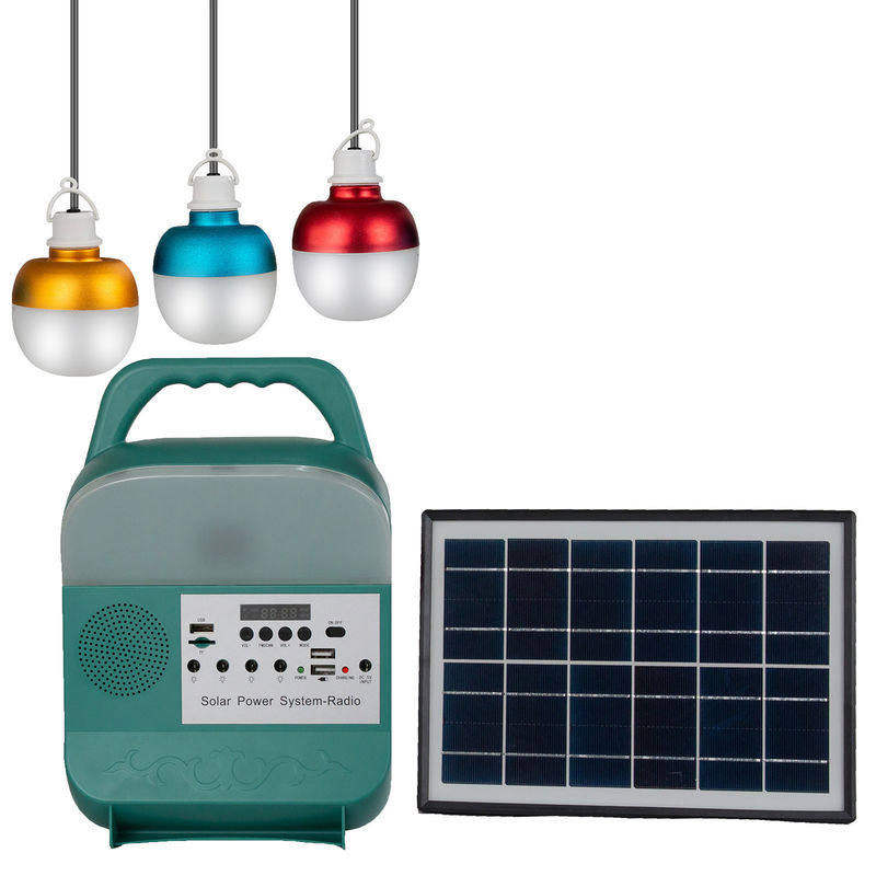 System 4 LED des Sonnenkollektors 12W Birnen-tragbare Solarenergie-Beleuchtungssystem-Ausrüstungen