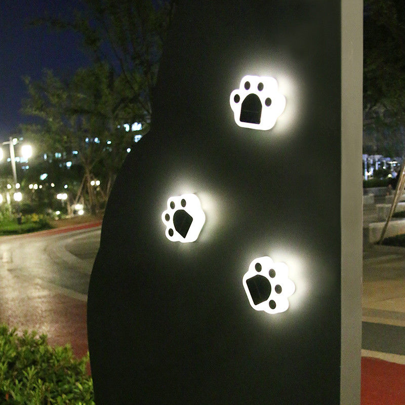 dekorative Solarlichter 5000K 70lm schließen Cat Paw Print Solar Lawn Lamp an