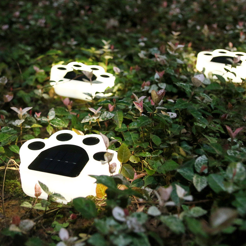 dekorative Solarlichter 5000K 70lm schließen Cat Paw Print Solar Lawn Lamp an