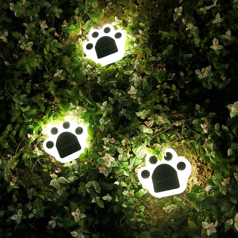 dekorative Solarlichter 5000K 70lm schließen Cat Paw Print Solar Lawn Lamp an