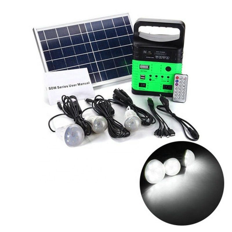 Outdoor Solar Power Panel Portable 3 Birnen Outdoor Garten LED Licht Solar Power Panel Beleuchtung System Kit