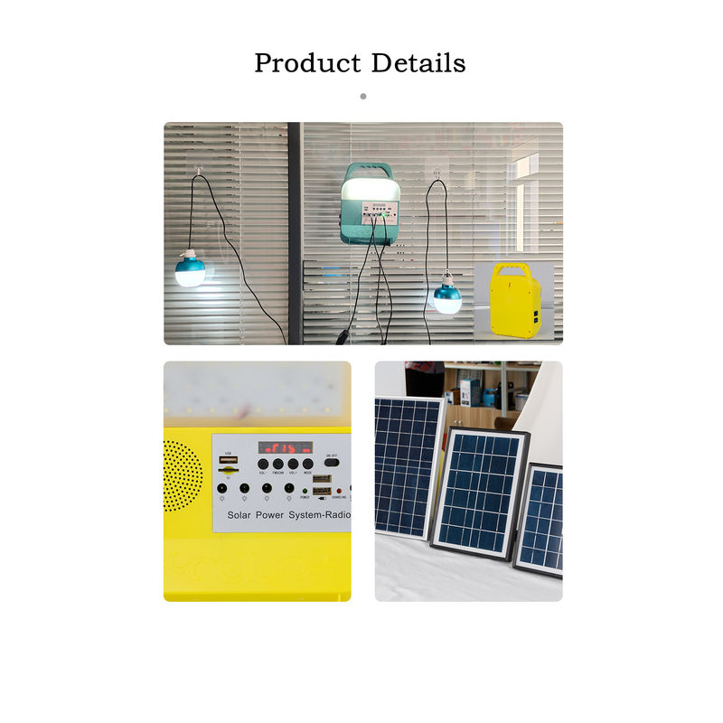 Solargenerator-3pcs Hauptbeleuchtungssystem 3.7V des tragbaren 5W mit Sprecher FM-Radio