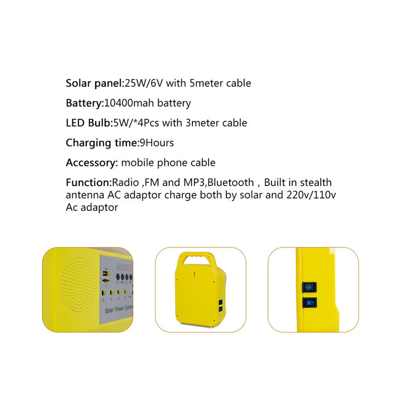 25 Watt-Wohnmobil-Solarbeleuchtungssystem mit Radio-Aufladungshafen SRE-6828 3pcs USBs