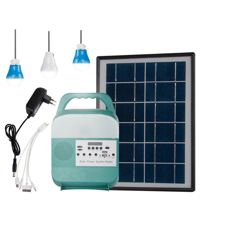 Solargenerator-3pcs Hauptbeleuchtungssystem 3.7V des tragbaren 5W mit Sprecher FM-Radio