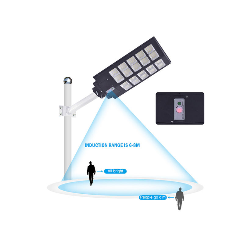 Bewegungs-Sensor-Straßenbeleuchtung ABS wasserdichtes IP65 100w 300w integrierte Solarstraßenlaterneim Freien