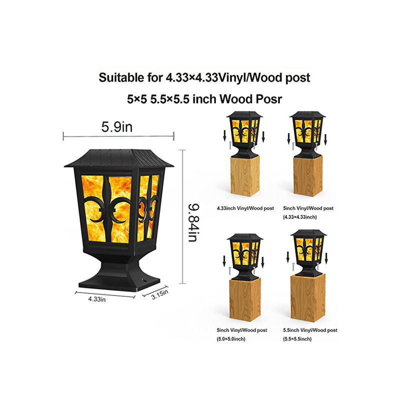 IP 65 Wand-Lampe Solardes wandleuchte-3.2V Feuer-Flammen-im Freien wasserdichte Garten-LED