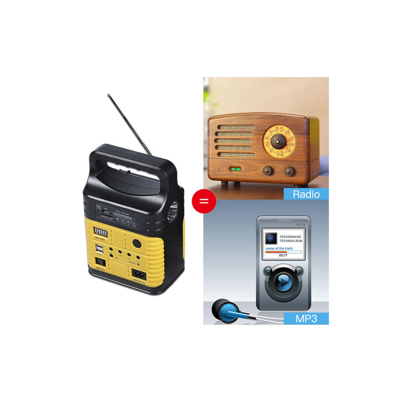 tragbarer Radio MP3 Mini Outdoor Camping der Solarenergie-7500mah des System-Kit With Built In FM