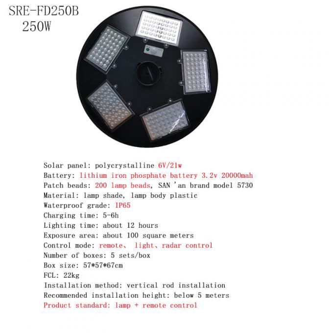 Rundes UFO helles wasserdichtes SOLARIP65 150W 250W 4