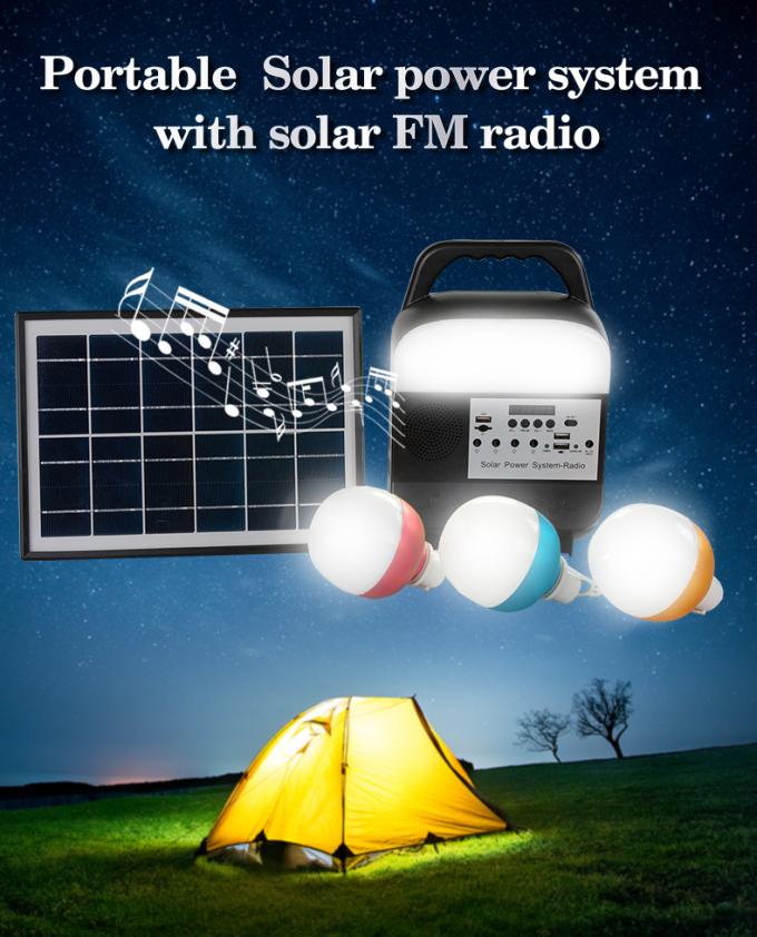 Kleines Solarbeleuchtungssystem mit TF-Karte/Doppel-USB-Spieler Jack/Bluetooth/MP3 /FM-Radio