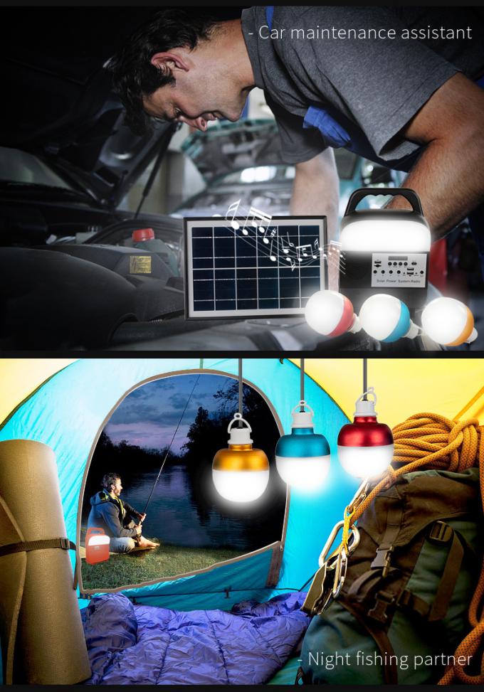 Kleines Solarbeleuchtungssystem mit TF-Karte/Doppel-USB-Spieler Jack/Bluetooth/MP3 /FM-Radio