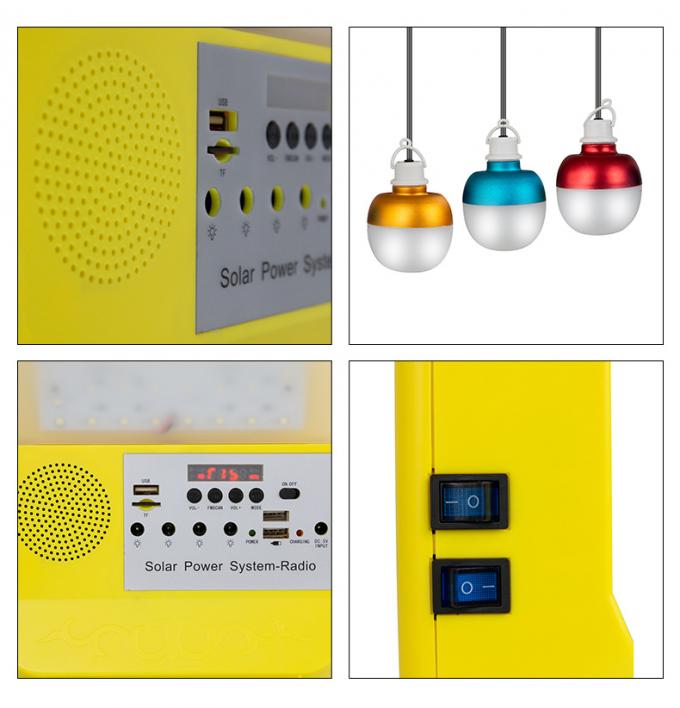 Kleines Solarbeleuchtungssystem mit TF-Karte/Doppel-USB-Spieler Jack/Bluetooth/MP3 /FM-Radio