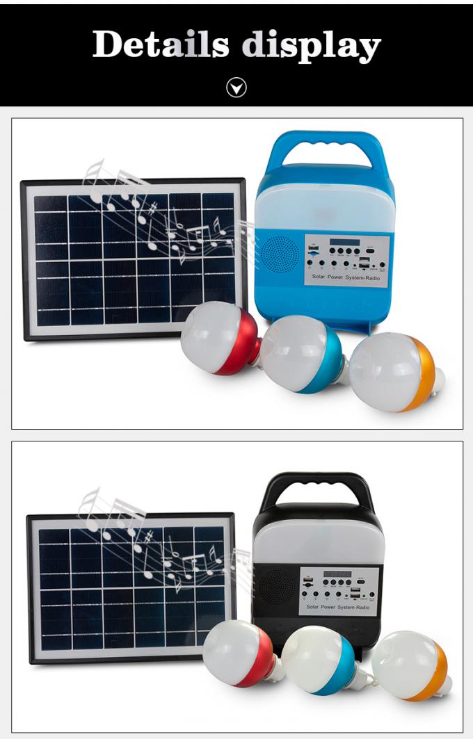 Kleines Solarbeleuchtungssystem mit TF-Karte/Doppel-USB-Spieler Jack/Bluetooth/MP3 /FM-Radio