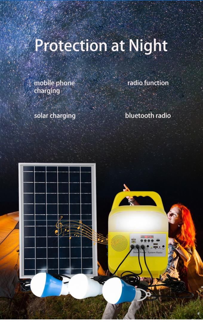 Tragbares Solarbeleuchtungssystem mit dem Handy-Ladegerät, passend für Haus und das Kampieren