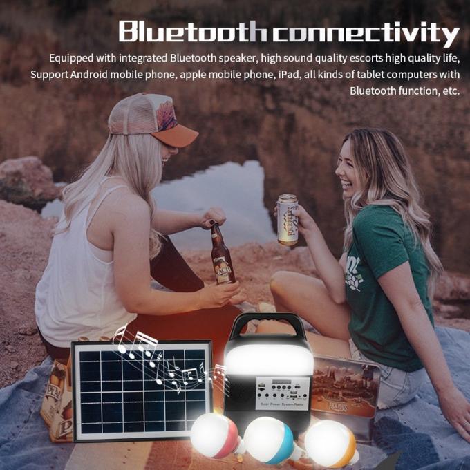 Kleiner Solar- Beleuchtungssystem-Notfall im Freien mit Radio-Bluetooth-Sprecher-mobiler Energie-Lampe