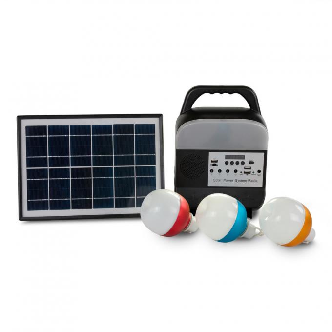 12W Birnen-tragbare Solarenergie-Beleuchtungssystem-Ausrüstung des Sonnenkollektor-4 LED für Haus mit dem Handy, der mit Klammer auflädt