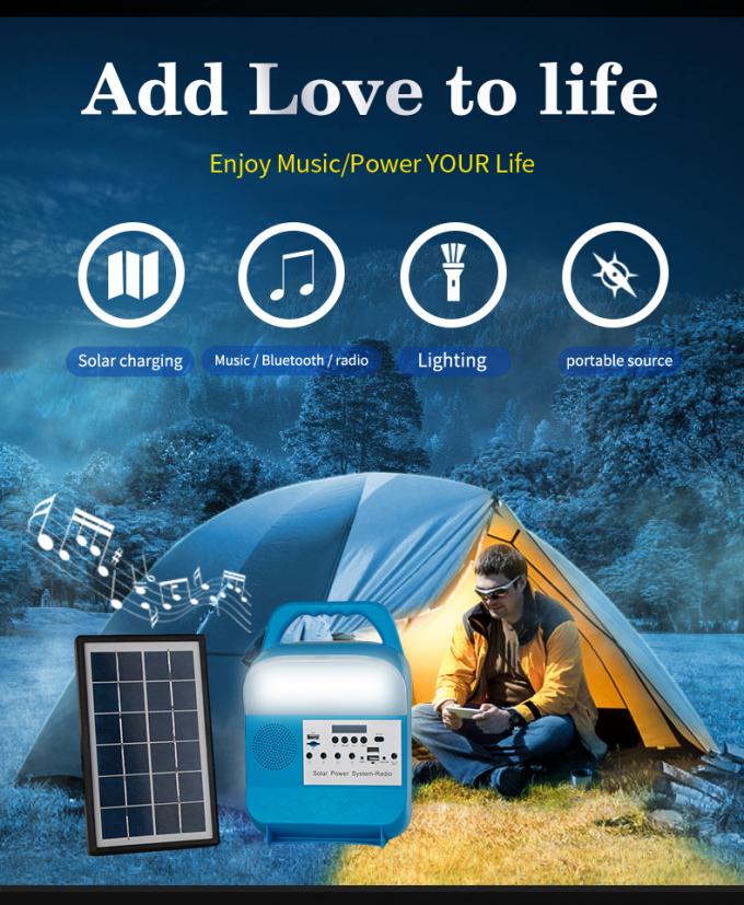 Handy-Aufladungslampe des Solarenergie-Beleuchtungssystem-USB mit mobiler Energie-Radiolampe