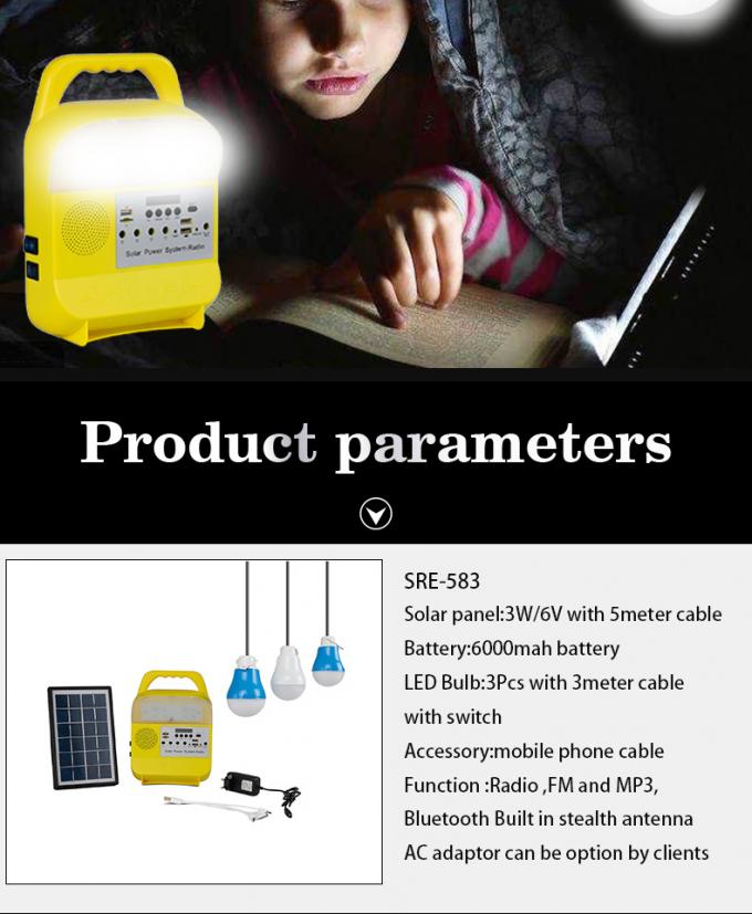 Handy-Aufladungslampe des Solarenergie-Beleuchtungssystem-USB mit mobiler Energie-Radiolampe