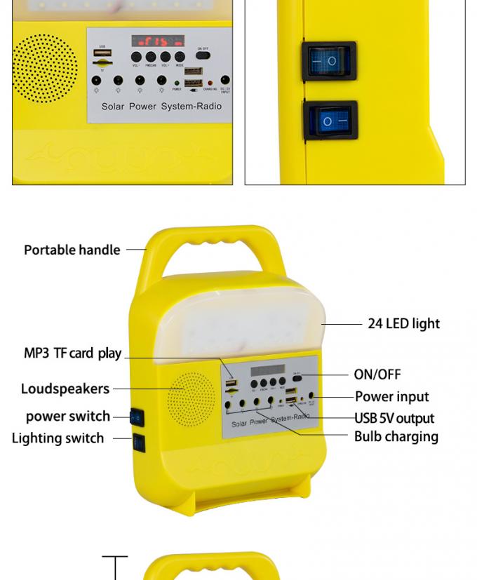 Handy-Aufladungslampe des Solarenergie-Beleuchtungssystem-USB mit mobiler Energie-Radiolampe