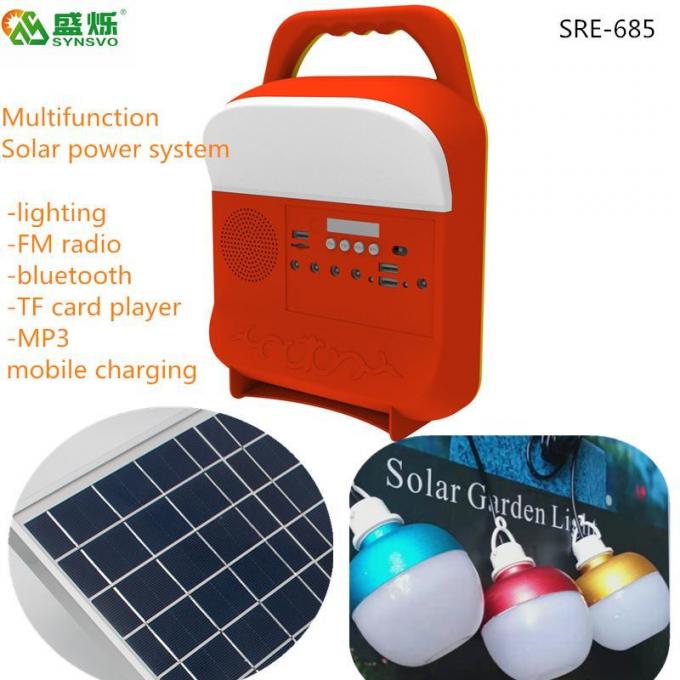 2021 New 5W Solar Generator System FM Radio USB TF Slot Solar Panel Light LED 3 Bulbs Outdoor Sre-685