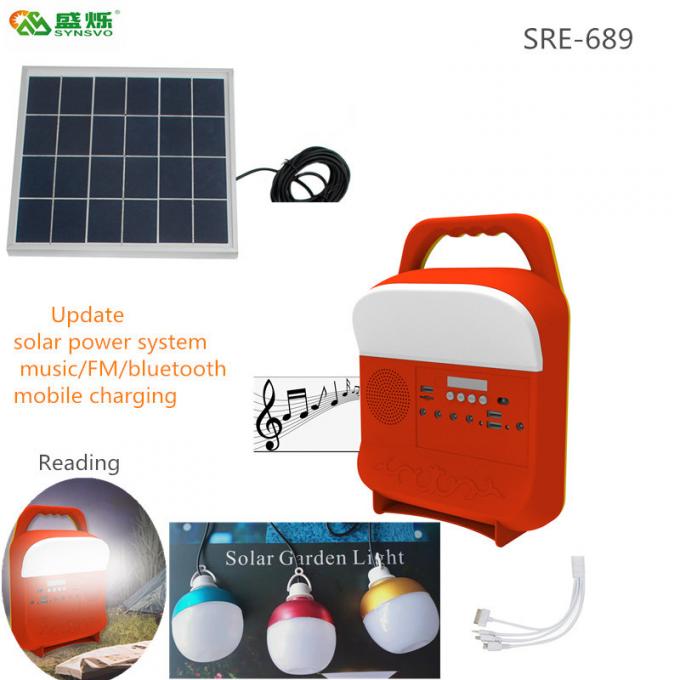 2021 New 5W Solar Generator System FM Radio USB TF Slot Solar Panel Light LED 3 Bulbs Outdoor Sre-685