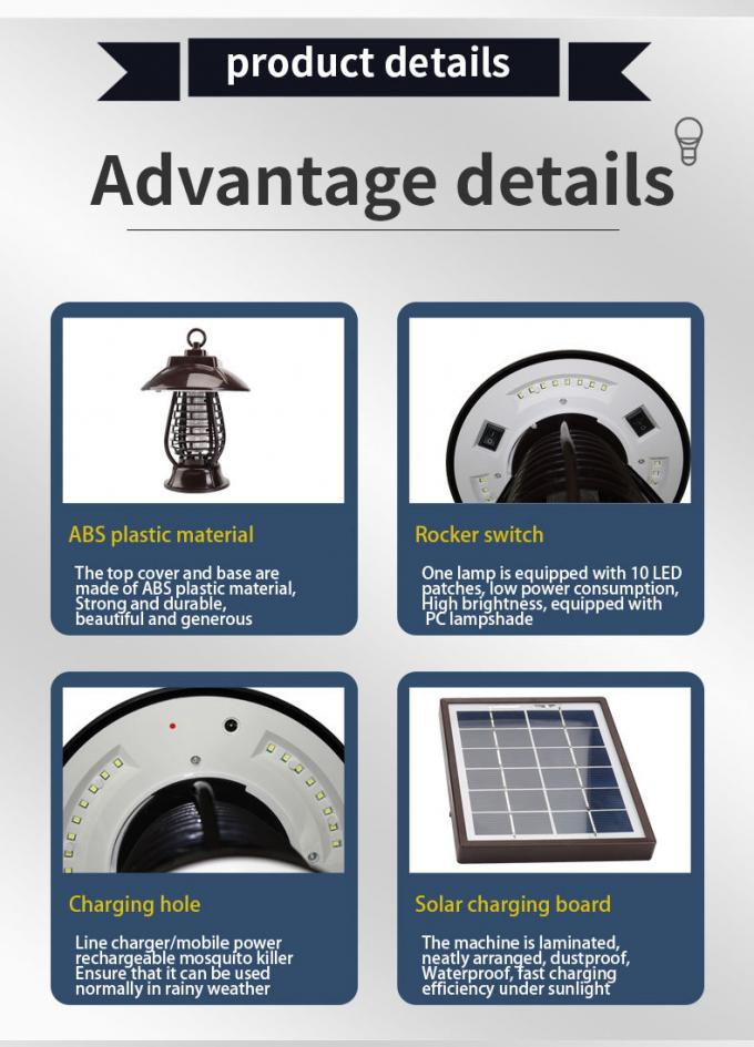 Solarmoskito-tötungs-Lampe, die Moskito-Tötungs-intelligente Lichtregelungs-Lampe beleuchtet