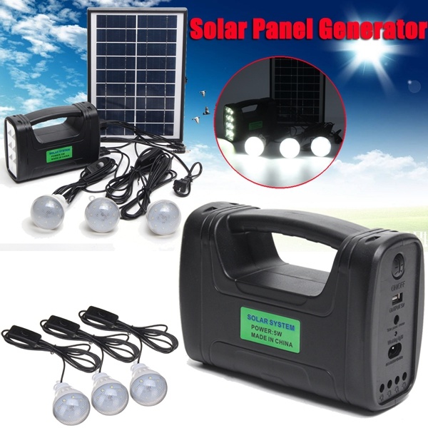 Sonnenkollektor-Generator-Licht-Solar- Innen- Licht tun es sich Solar- Solar-Light+3PCS Solarlampe der Ausrüstungs-3W 4W 5W